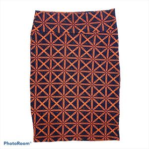 NWT LuLaRoe Cassie Skirt Orange and Blue Size XL